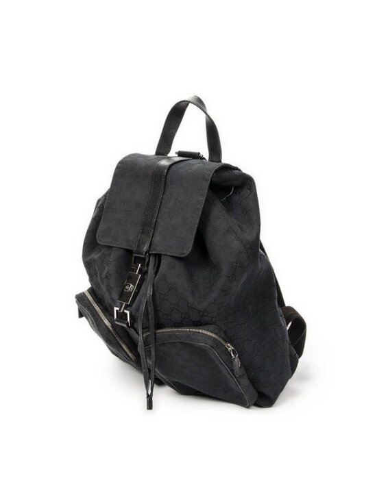 Gucci Drawstring Backpack Black GG Canvas main image 9